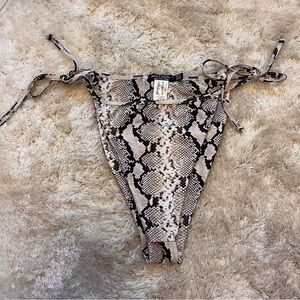Nasty Gal High Cut Snake Skin Bikini Bottom